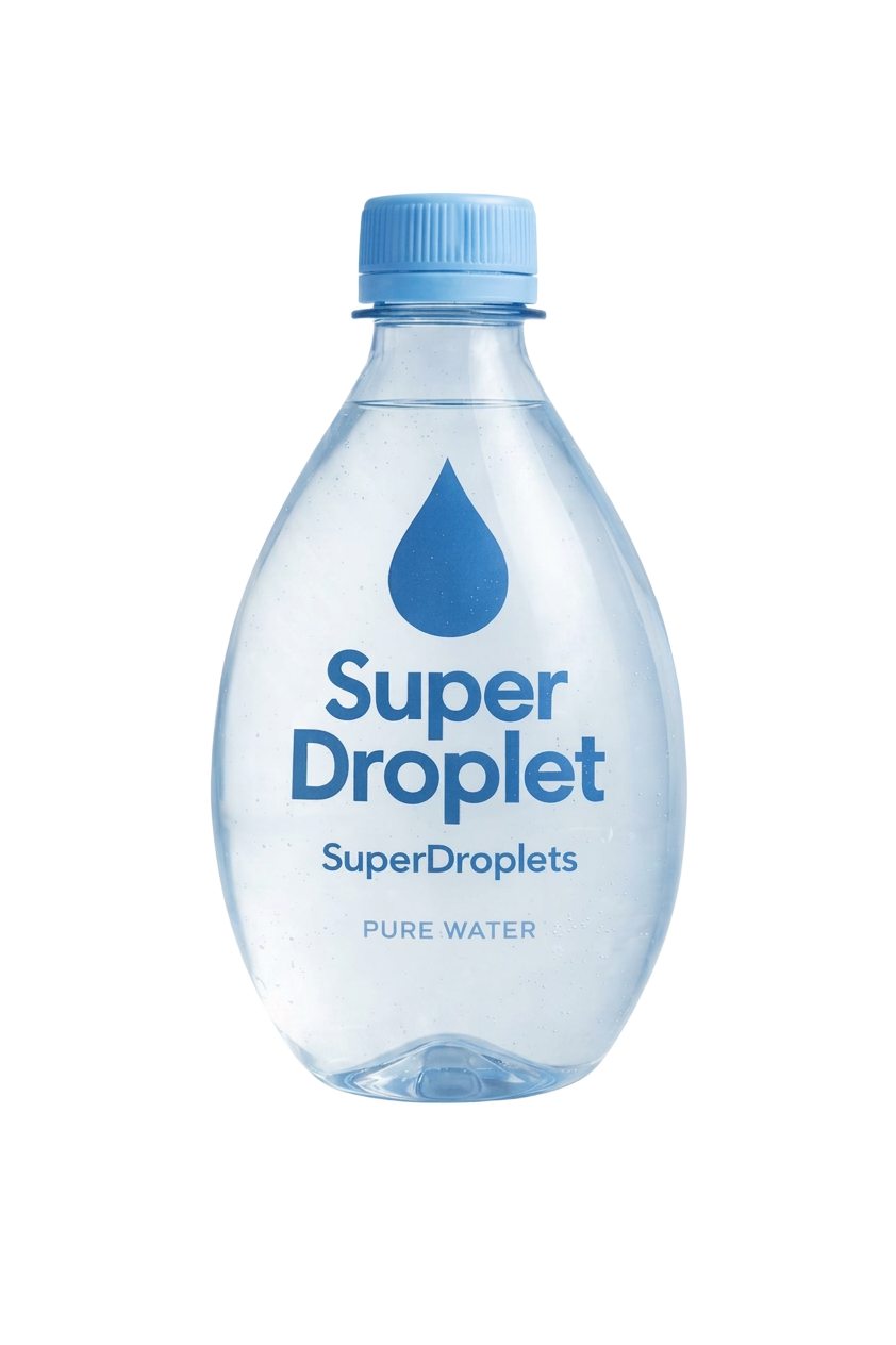 SuperDroplet bottle — the universal symbol of hydration